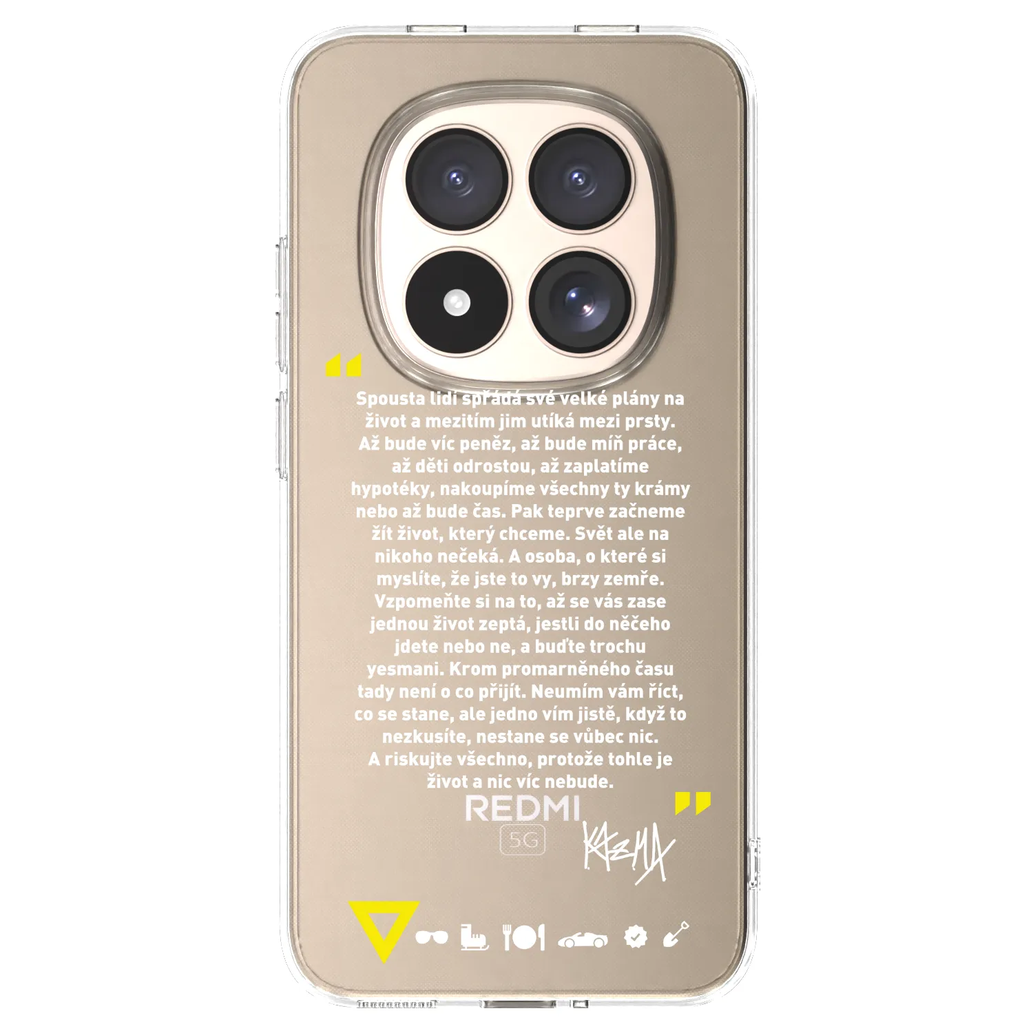 Picasee silikonový průhledný obal pro Xiaomi Redmi Note 15 Pro 4G - Kazma - BUĎTE TROCHU YESMANI