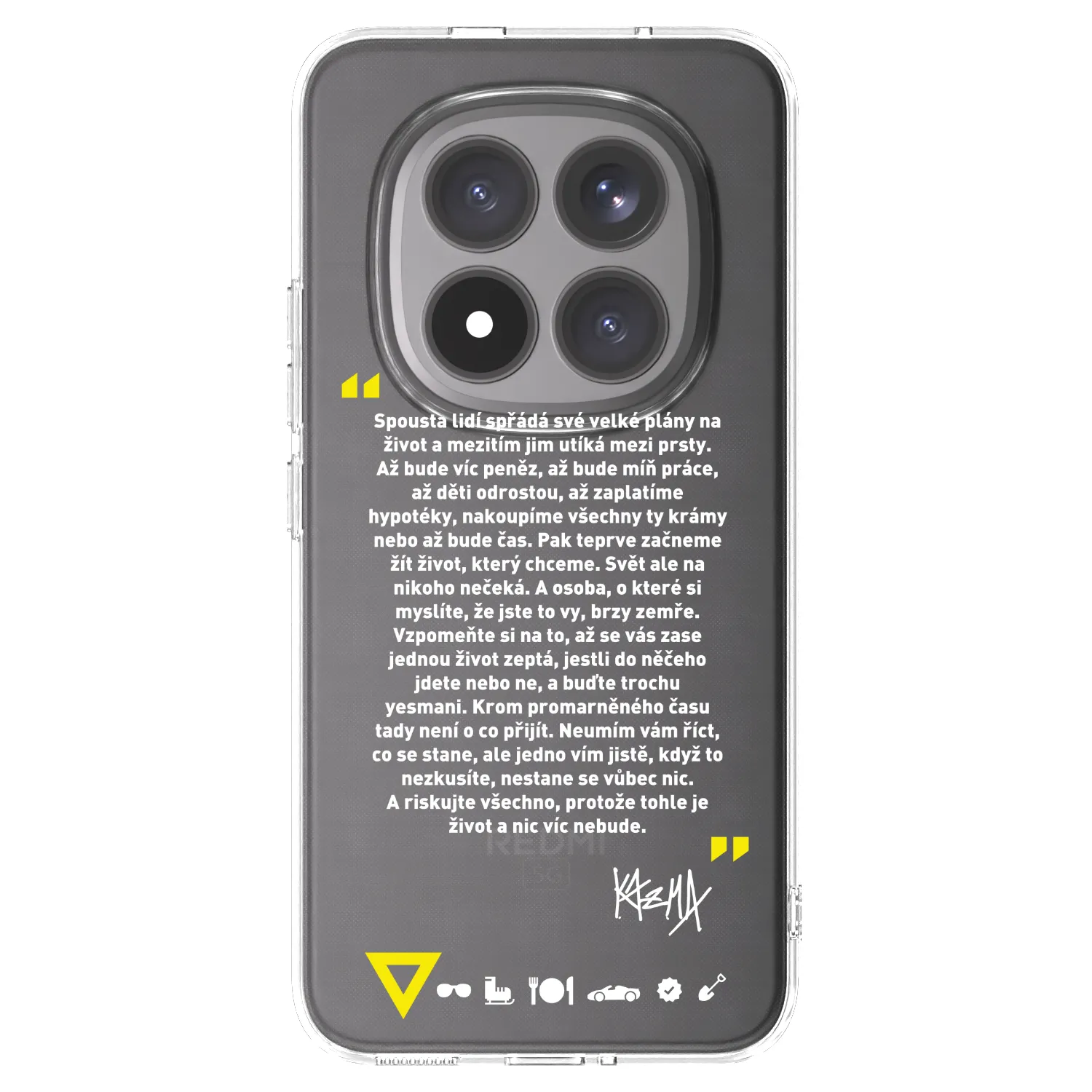 Picasee silikonový průhledný obal pro Xiaomi Redmi Note 15 Pro+ - Kazma - BUĎTE TROCHU YESMANI