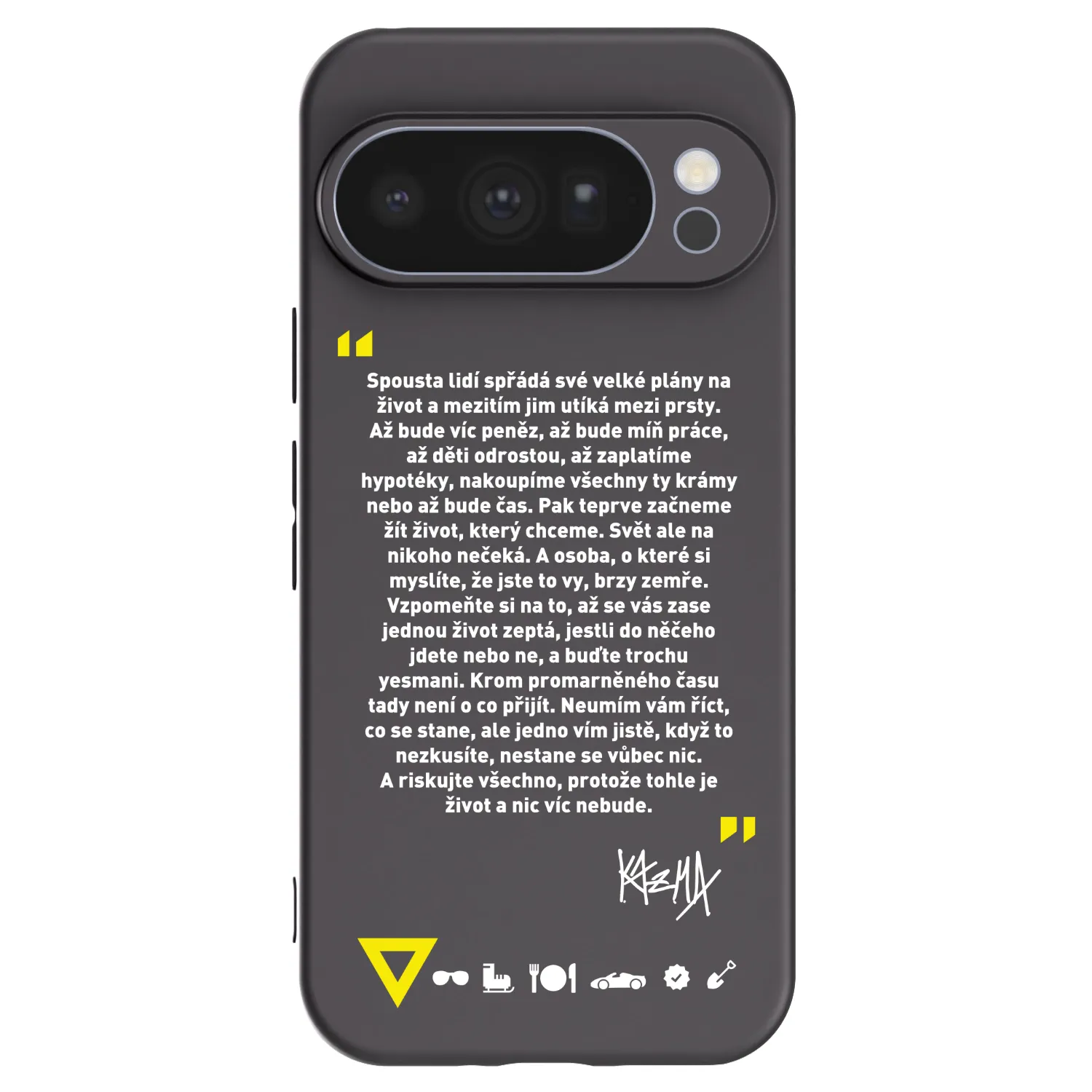 Picasee silikonový černý obal pro Google Pixel 10 Pro - Kazma - BUĎTE TROCHU YESMANI