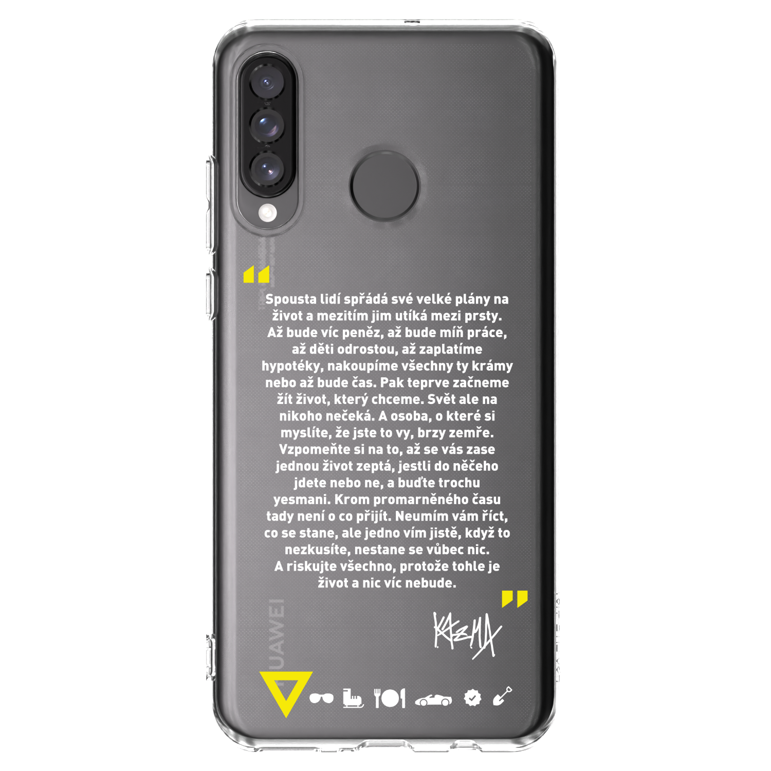 Picasee silikonový průhledný obal pro Huawei P30 Lite - Kazma - BUĎTE TROCHU YESMANI