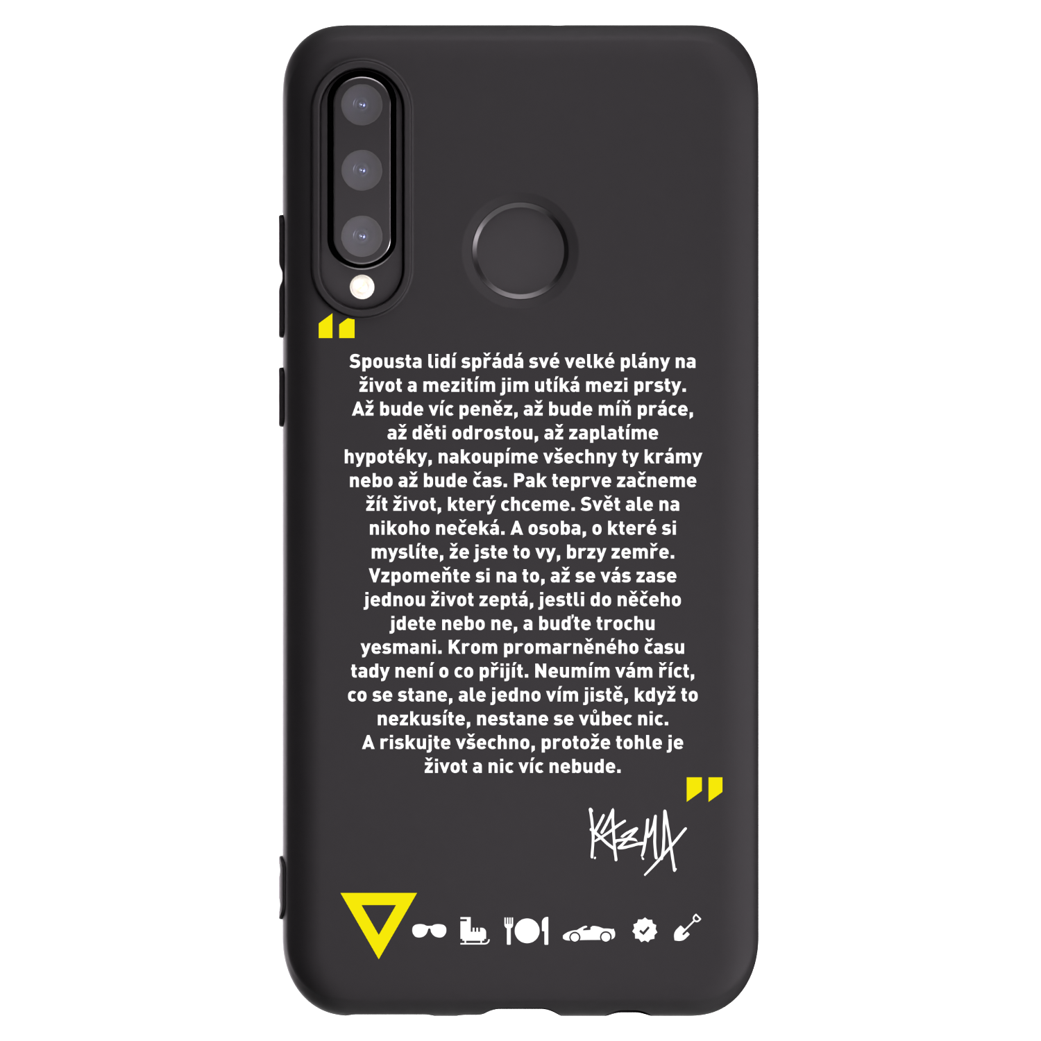 Picasee silikonový černý obal pro Huawei P30 Lite - Kazma - BUĎTE TROCHU YESMANI