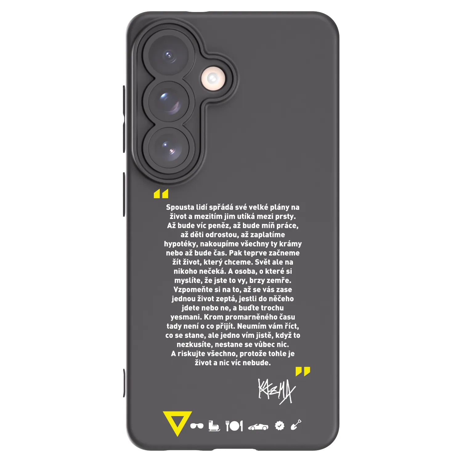 Picasee silikonový černý obal pro Samsung Galaxy S26 - Kazma - BUĎTE TROCHU YESMANI