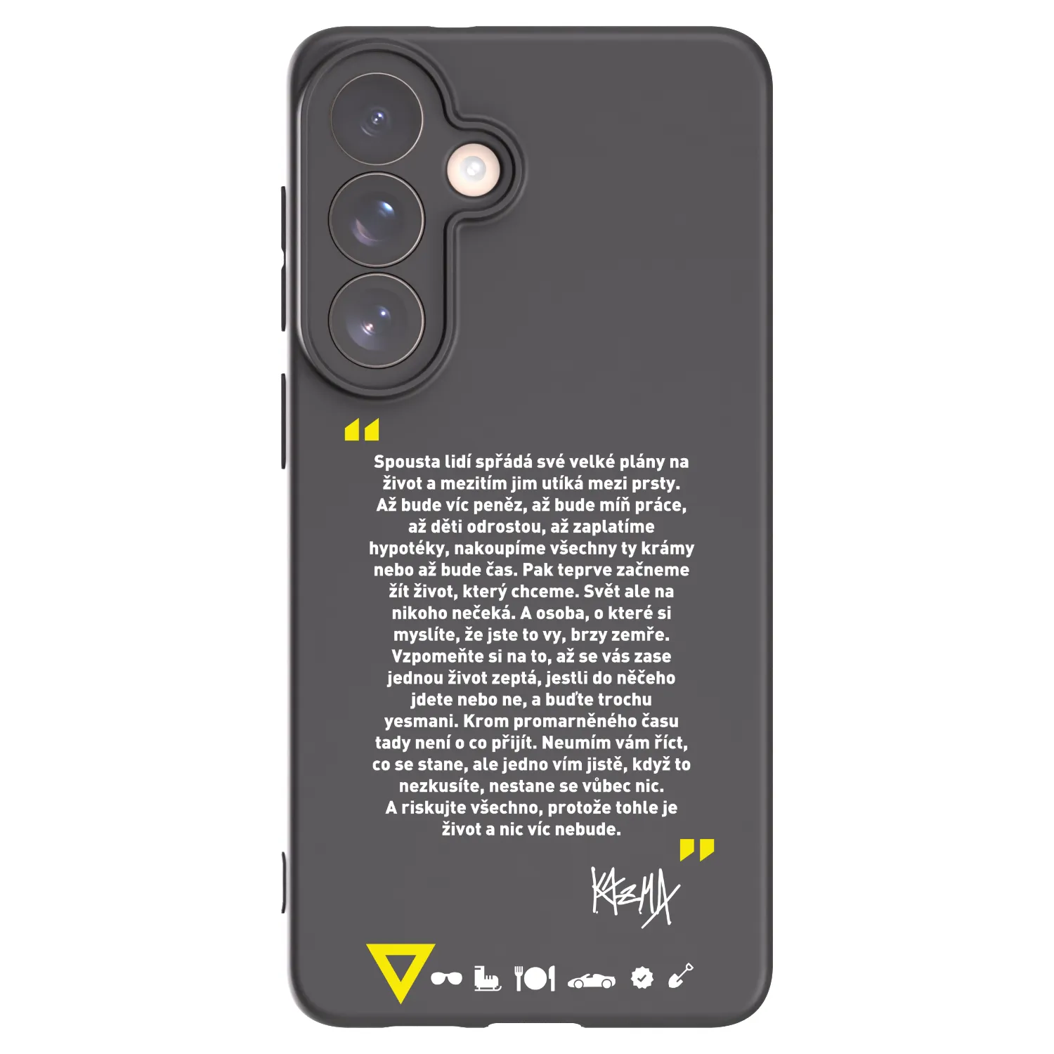 Picasee silikonový černý obal pro Samsung Galaxy S26+ - Kazma - BUĎTE TROCHU YESMANI