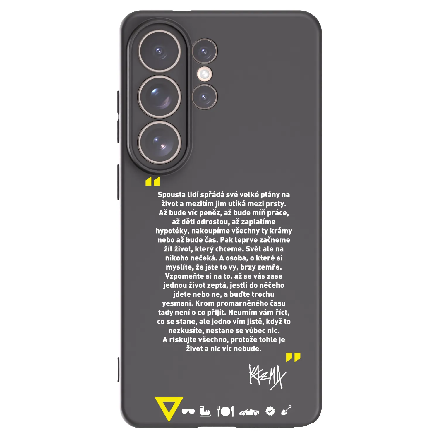 Picasee silikonový černý obal pro Samsung Galaxy S26 Ultra - Kazma - BUĎTE TROCHU YESMANI