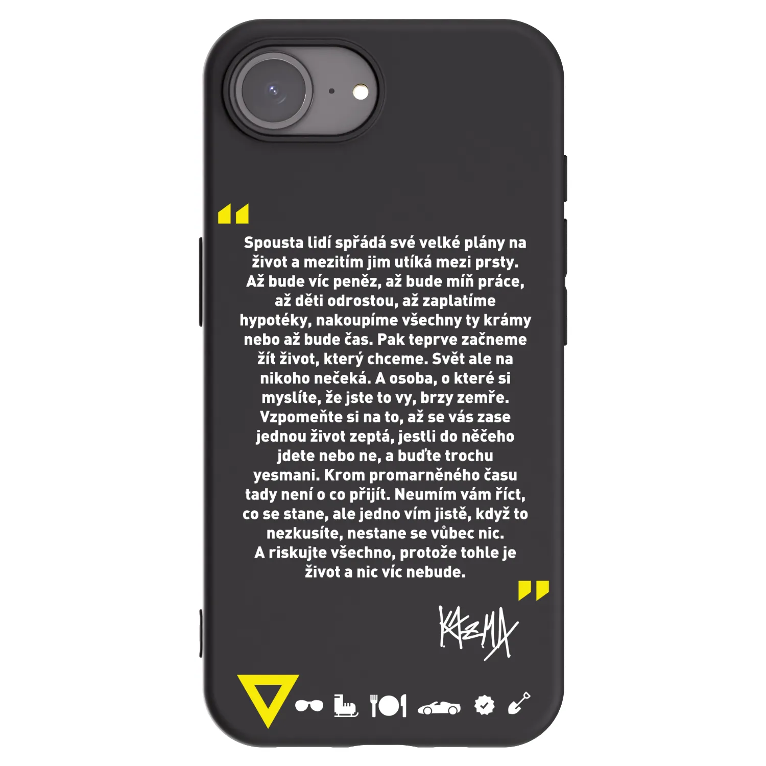 Picasee silikonový černý obal pro Apple iPhone 17e - Kazma - BUĎTE TROCHU YESMANI