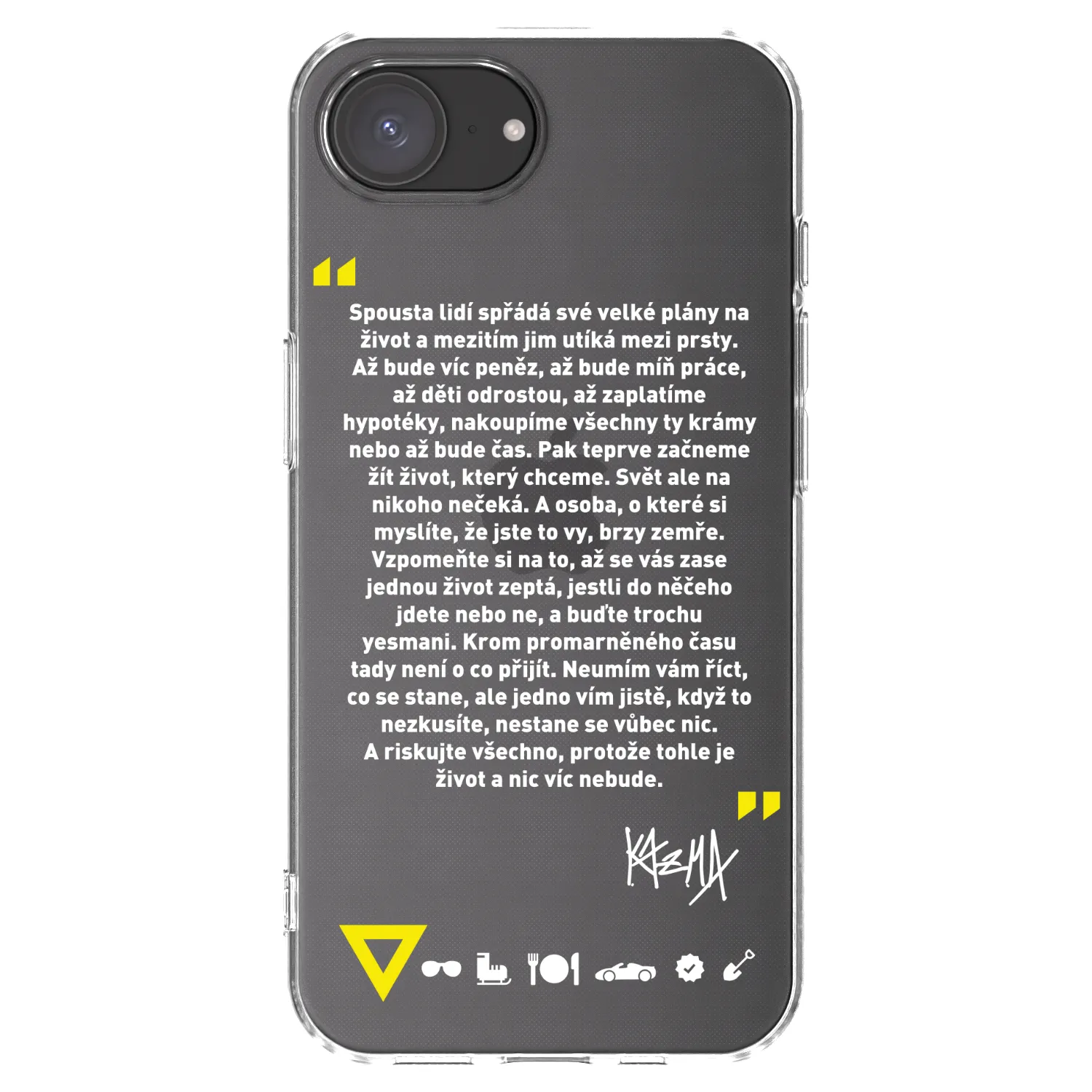 Picasee silikonový průhledný obal pro Apple iPhone 17e - Kazma - BUĎTE TROCHU YESMANI