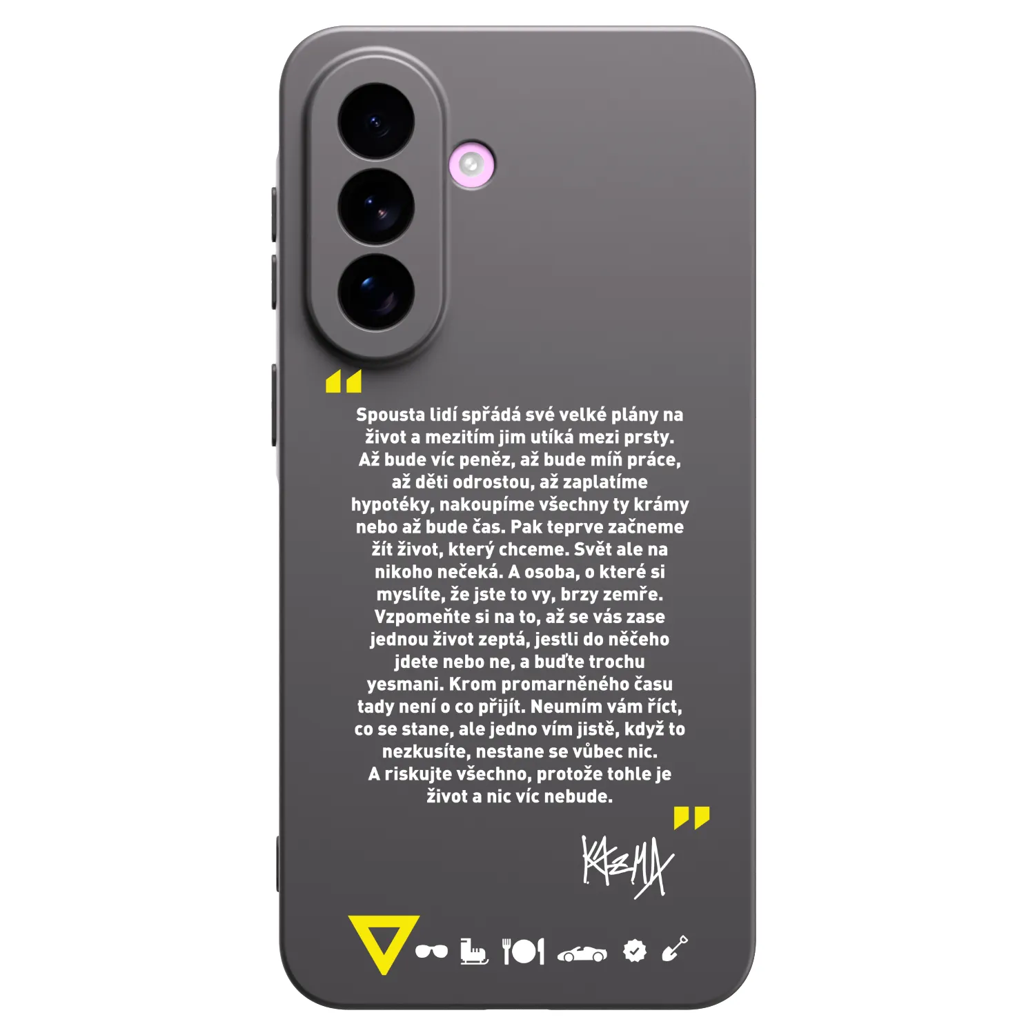 Picasee silikonový černý obal pro Samsung Galaxy A57 5G - Kazma - BUĎTE TROCHU YESMANI