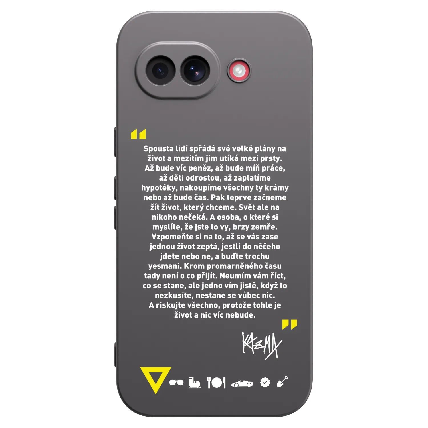 Picasee silikonový černý obal pro Google Pixel 10a - Kazma - BUĎTE TROCHU YESMANI