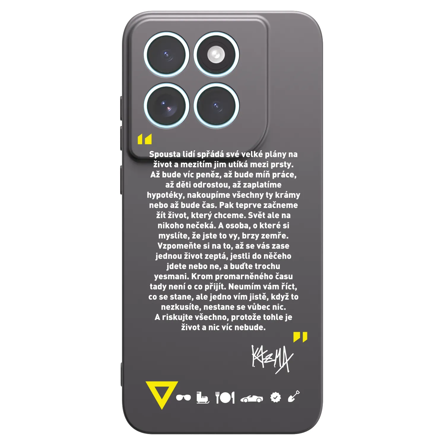 Picasee silikonový černý obal pro Motorola Edge 70 Fusion - Kazma - BUĎTE TROCHU YESMANI