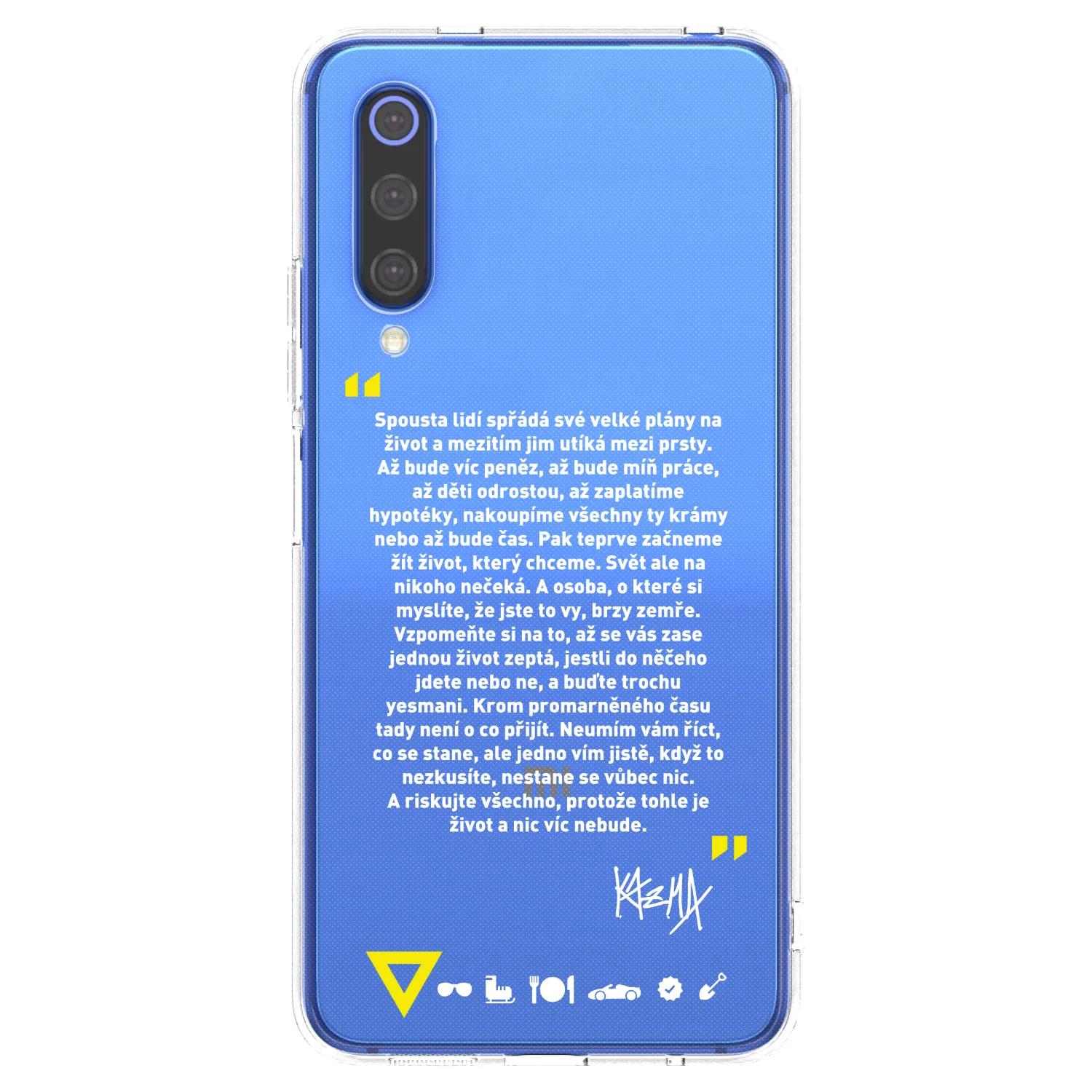Picasee silikonový průhledný obal pro Xiaomi Mi 9 SE - Kazma - BUĎTE TROCHU YESMANI