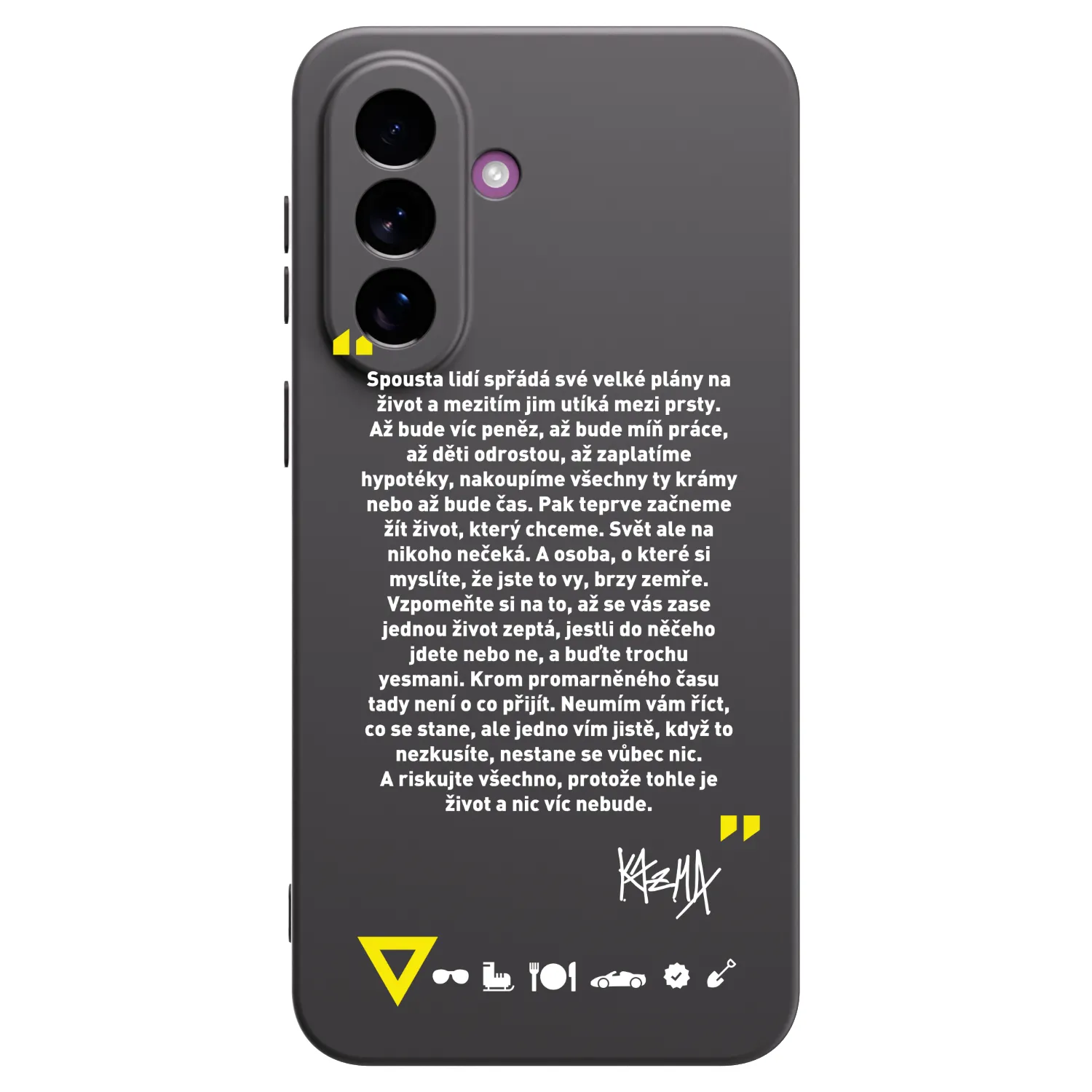 Picasee silikonový černý obal pro Samsung Galaxy A37 - Kazma - BUĎTE TROCHU YESMANI