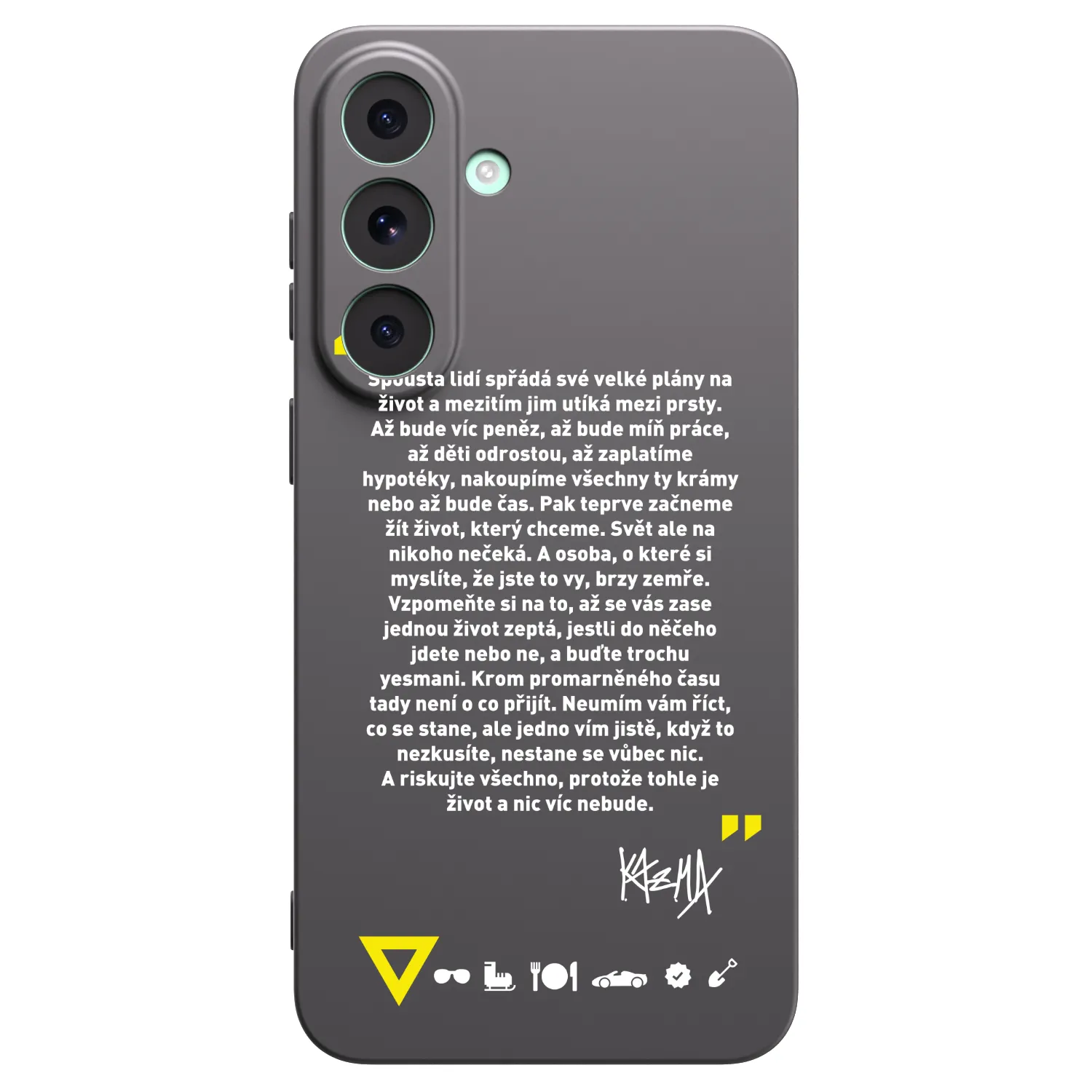Picasee silikonový černý obal pro Samsung Galaxy S26 FE - Kazma - BUĎTE TROCHU YESMANI