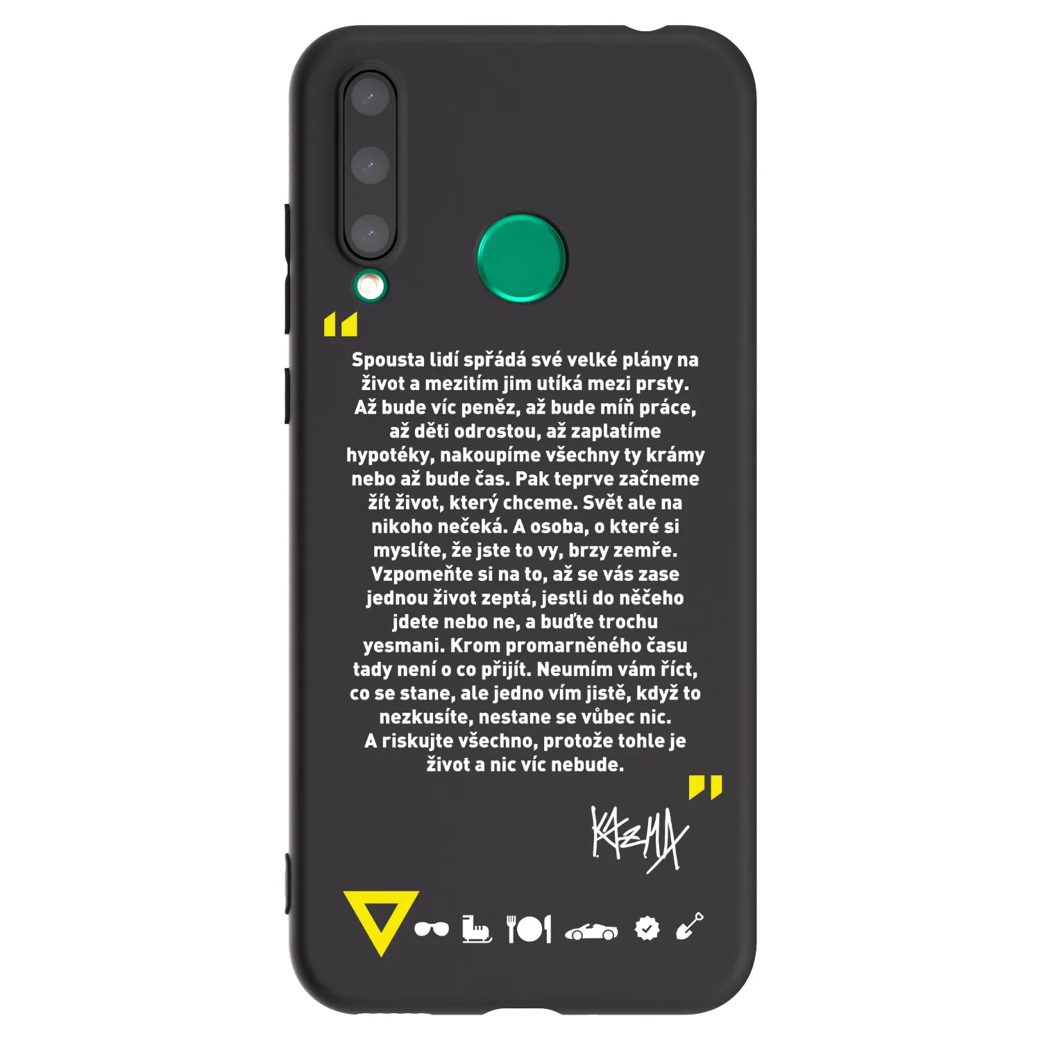Picasee silikonový černý obal pro Honor 20 Lite - Kazma - BUĎTE TROCHU YESMANI