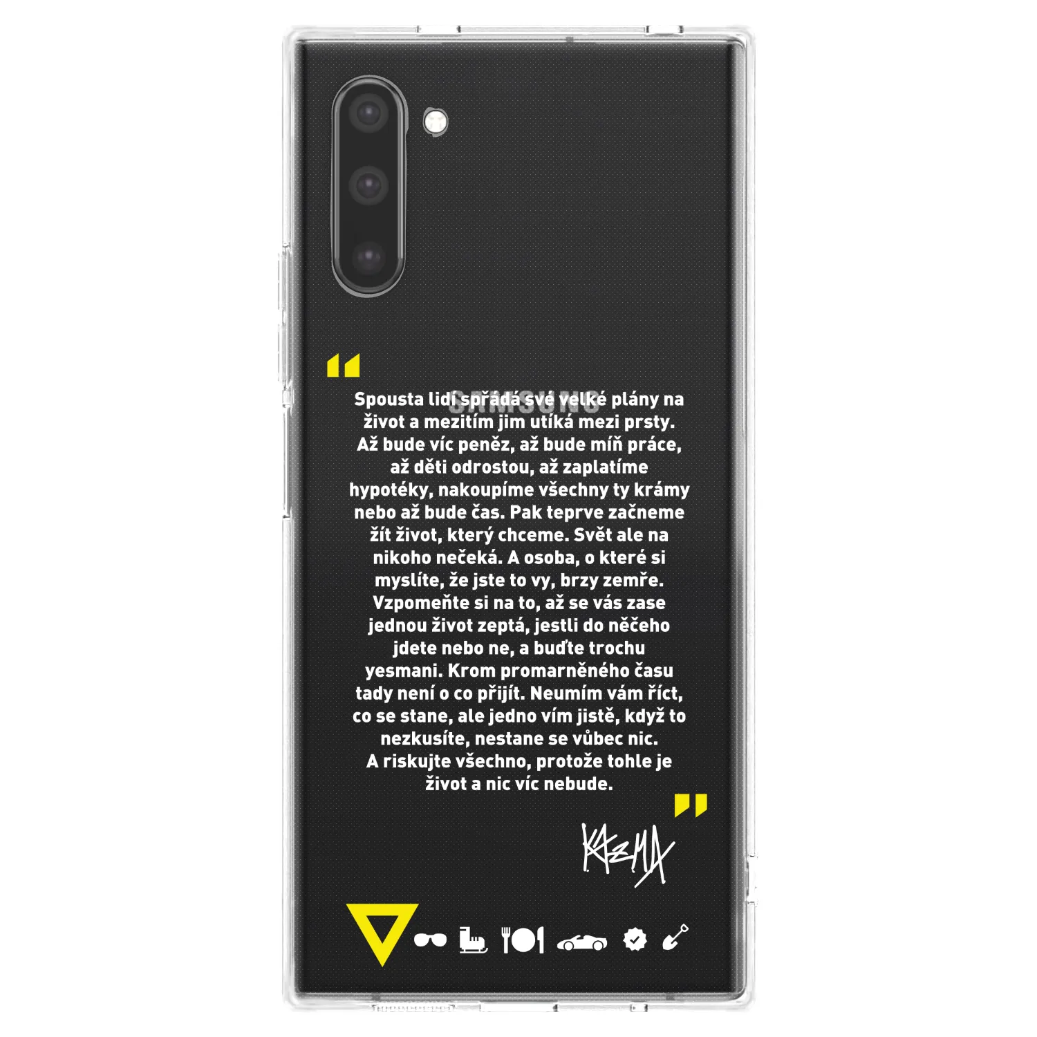 Picasee silikonový průhledný obal pro Samsung Galaxy Note 10 N970F - Kazma - BUĎTE TROCHU YESMANI