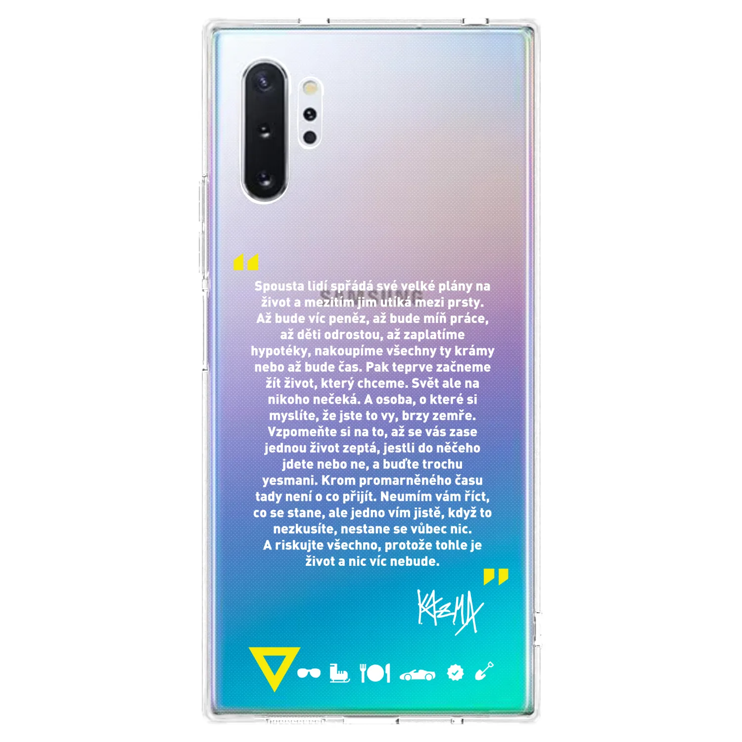 Picasee silikonový průhledný obal pro Samsung Galaxy Note 10+ N975F - Kazma - BUĎTE TROCHU YESMANI