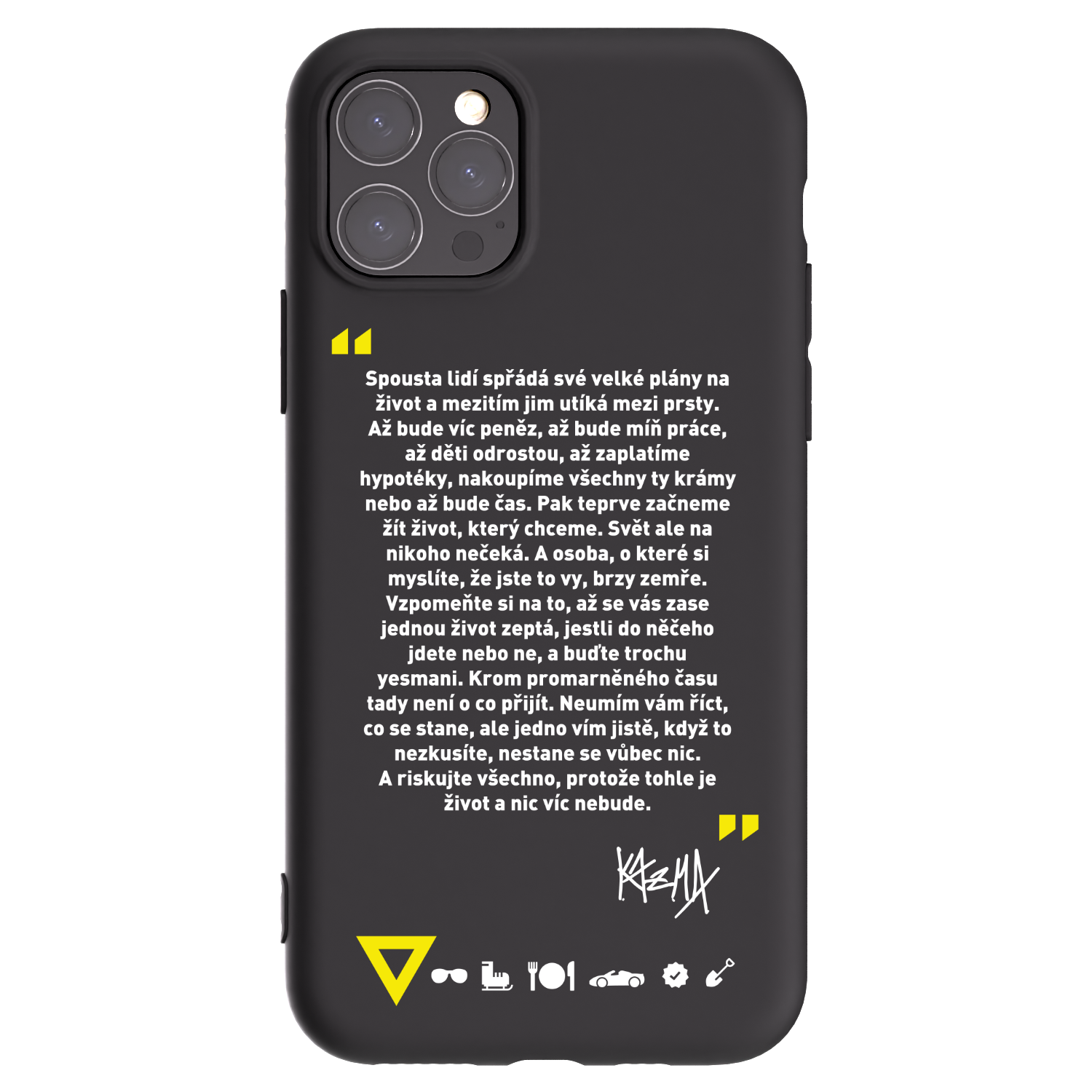 Picasee silikonový černý obal pro Apple iPhone 11 Pro - Kazma - BUĎTE TROCHU YESMANI