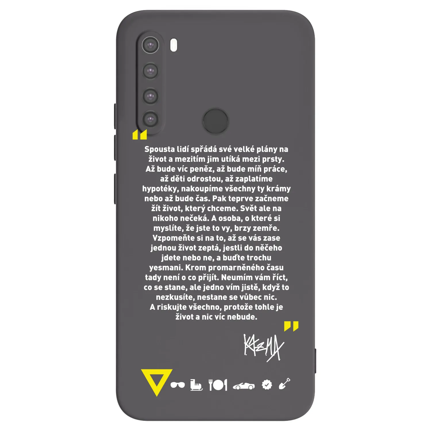 Picasee silikonový černý obal pro Xiaomi Redmi Note 8 - Kazma - BUĎTE TROCHU YESMANI
