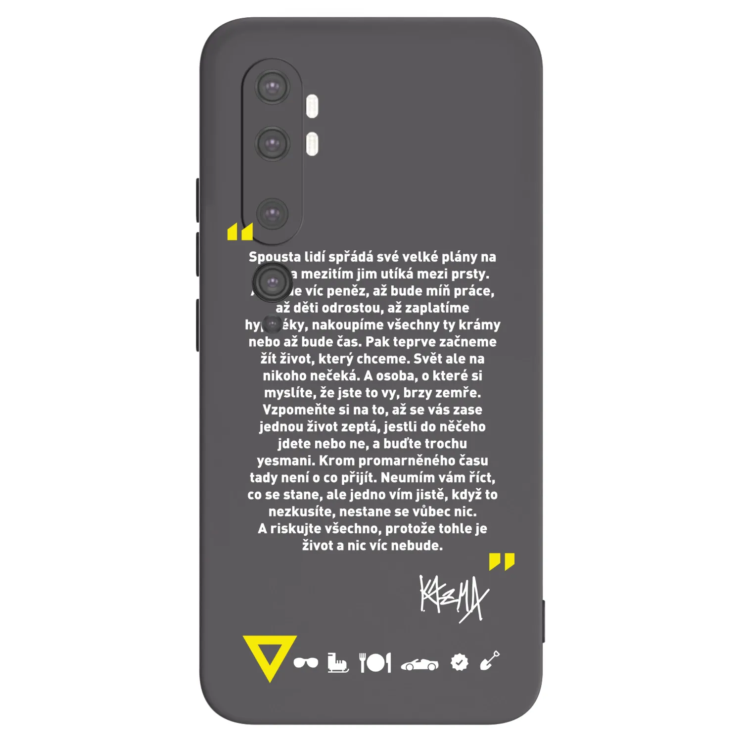 Picasee silikonový černý obal pro Xiaomi Mi Note 10 (Pro) - Kazma - BUĎTE TROCHU YESMANI