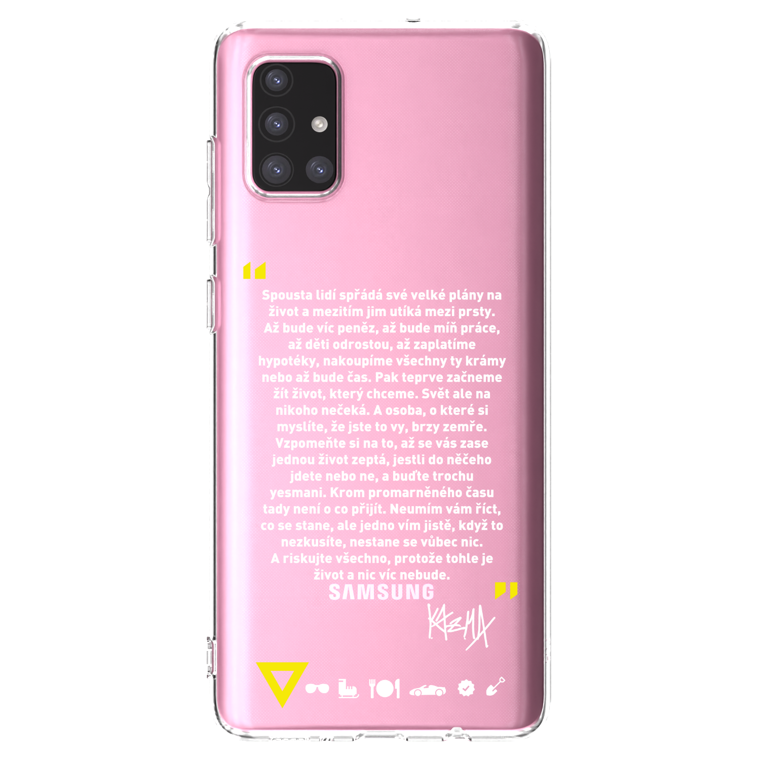 Picasee silikonový průhledný obal pro Samsung Galaxy A71 A715F - Kazma - BUĎTE TROCHU YESMANI