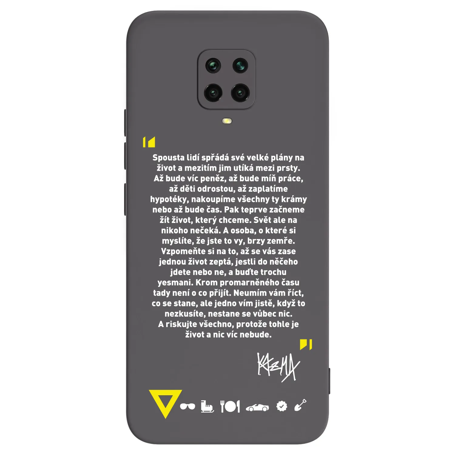 Picasee silikonový černý obal pro Xiaomi Redmi Note 9 Pro - Kazma - BUĎTE TROCHU YESMANI