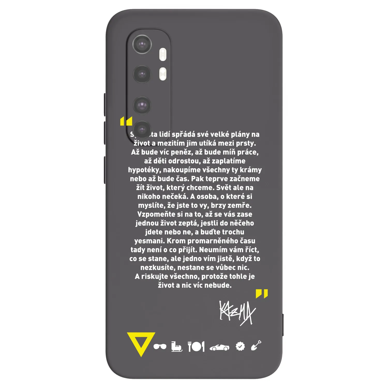 Picasee silikonový černý obal pro Xiaomi Mi Note 10 Lite - Kazma - BUĎTE TROCHU YESMANI