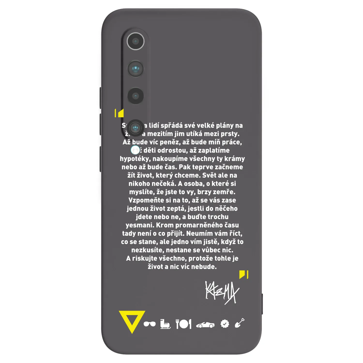 Picasee silikonový černý obal pro Xiaomi Mi 10 - Kazma - BUĎTE TROCHU YESMANI