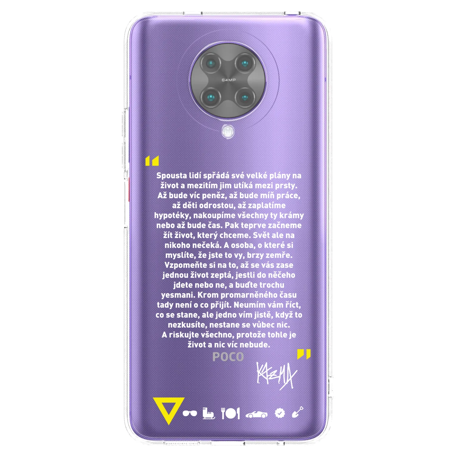 Picasee silikonový průhledný obal pro Xiaomi Poco F2 Pro - Kazma - BUĎTE TROCHU YESMANI