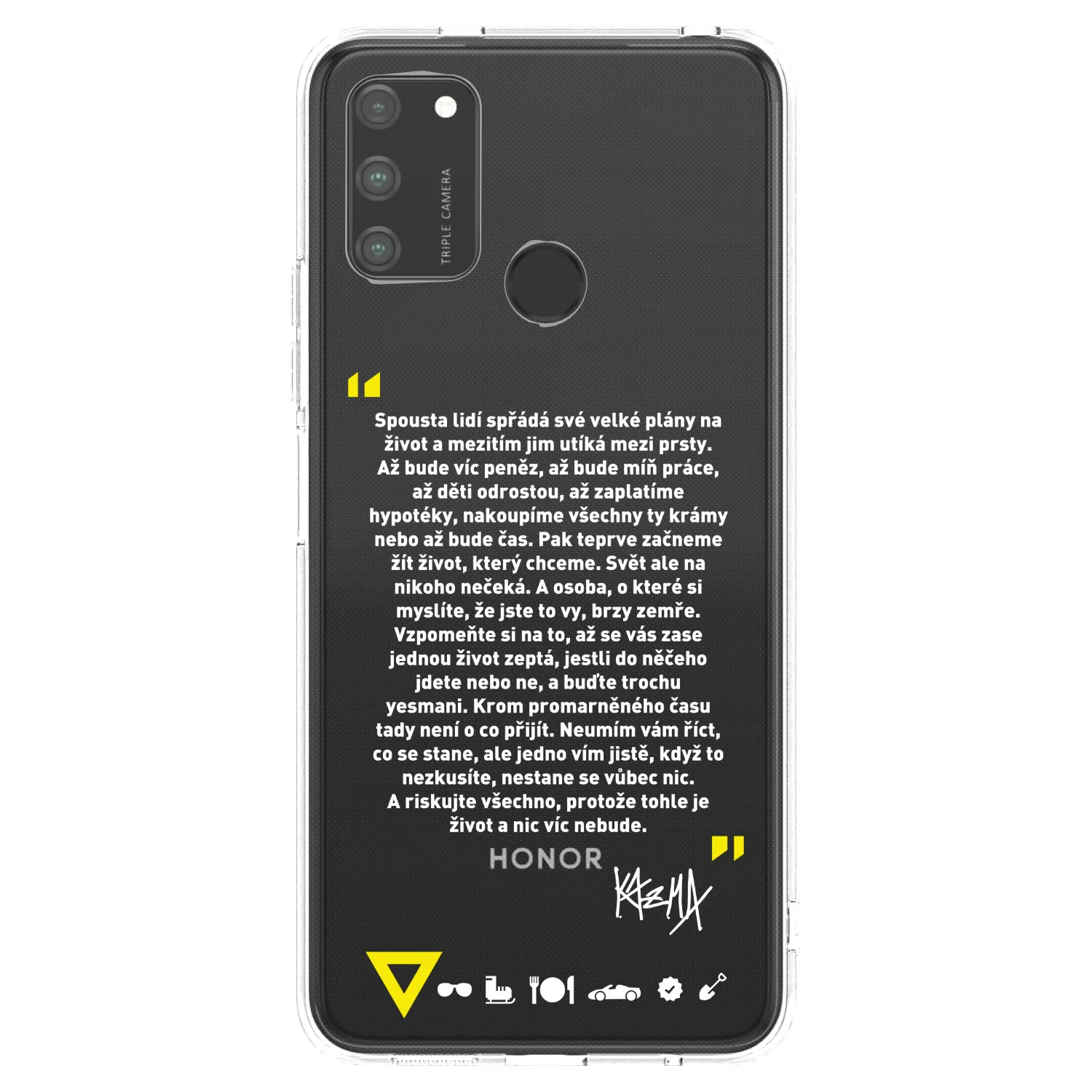 Picasee silikonový průhledný obal pro Honor 9A - Kazma - BUĎTE TROCHU YESMANI