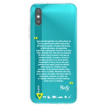 Picasee silikonový průhledný obal pro Xiaomi Redmi 9A - Kazma - BUĎTE TROCHU YESMANI