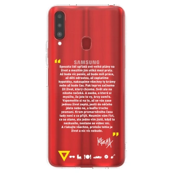 Picasee silikonový průhledný obal pro Samsung Galaxy A20s - Kazma - BUĎTE TROCHU YESMANI