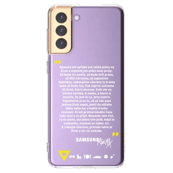 Picasee silikonový průhledný obal pro Samsung Galaxy S21+ 5G G996F - Kazma - BUĎTE TROCHU YESMANI