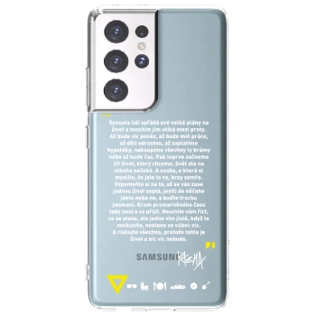 Picasee silikonový průhledný obal pro Samsung Galaxy S21 Ultra 5G G998B - Kazma - BUĎTE TROCHU YESMANI