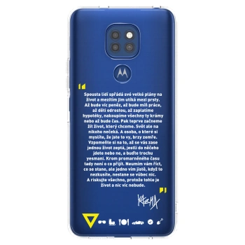 Picasee silikonový průhledný obal pro Motorola Moto G9 Play - Kazma - BUĎTE TROCHU YESMANI