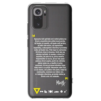Picasee silikonový průhledný obal pro Xiaomi Redmi Note 10 - Kazma - BUĎTE TROCHU YESMANI