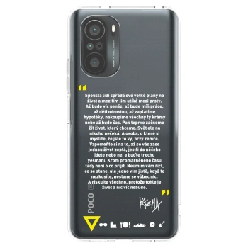 Picasee silikonový průhledný obal pro Xiaomi Poco F3 - Kazma - BUĎTE TROCHU YESMANI