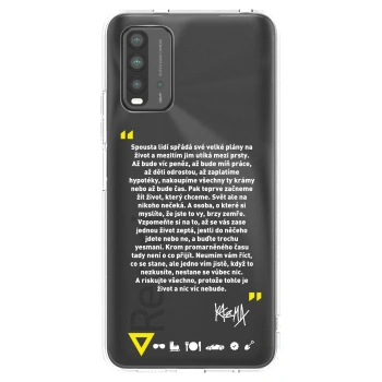 Picasee silikonový průhledný obal pro Xiaomi Redmi 9T - Kazma - BUĎTE TROCHU YESMANI
