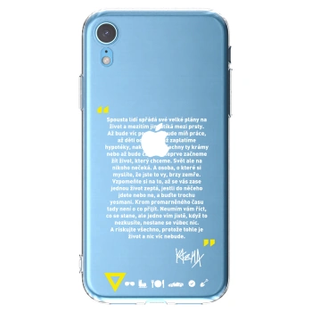 Picasee silikonový průhledný obal pro Apple iPhone XR - Kazma - BUĎTE TROCHU YESMANI