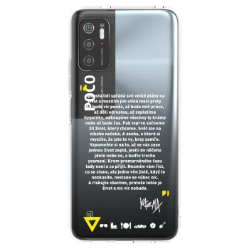 Picasee silikonový průhledný obal pro Xiaomi Poco M3 Pro 5G - Kazma - BUĎTE TROCHU YESMANI