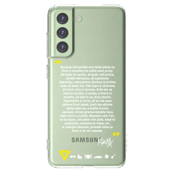 Picasee silikonový průhledný obal pro Samsung Galaxy S21 FE 5G - Kazma - BUĎTE TROCHU YESMANI