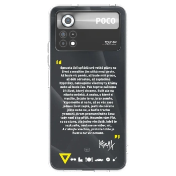 Picasee silikonový průhledný obal pro Xiaomi Poco X4 Pro 5G - Kazma - BUĎTE TROCHU YESMANI