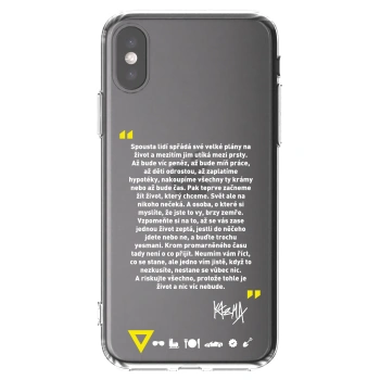 Picasee silikonový průhledný obal pro Apple iPhone X/XS - Kazma - BUĎTE TROCHU YESMANI