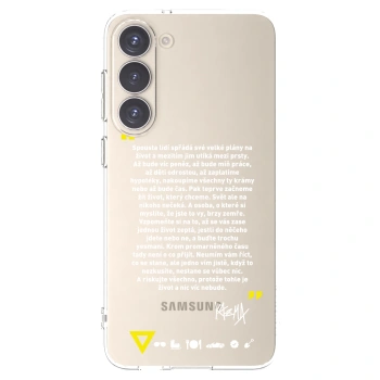 Picasee silikonový průhledný obal pro Samsung Galaxy S23+ 5G - Kazma - BUĎTE TROCHU YESMANI