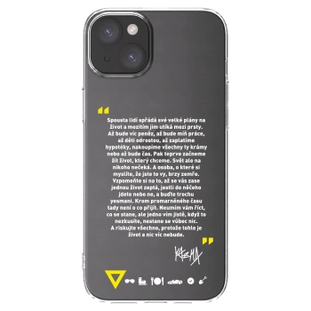 Picasee silikonový průhledný obal pro Apple iPhone 15 Plus - Kazma - BUĎTE TROCHU YESMANI