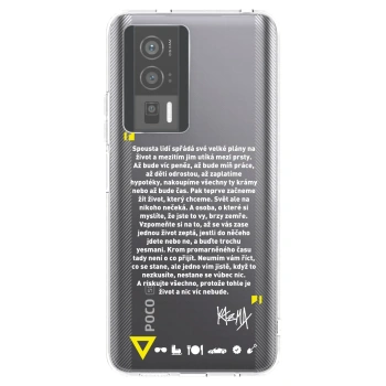 Picasee silikonový průhledný obal pro Xiaomi Poco F5 Pro 5G - Kazma - BUĎTE TROCHU YESMANI