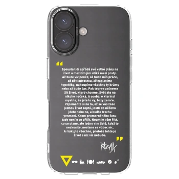 Picasee silikonový průhledný obal pro Apple iPhone 16 - Kazma - BUĎTE TROCHU YESMANI