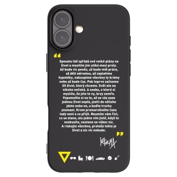 Picasee silikonový černý obal pro Apple iPhone 16 Plus - Kazma - BUĎTE TROCHU YESMANI