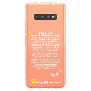 Picasee silikonový průhledný obal pro Samsung Galaxy S10 Plus G975 - Kazma - BUĎTE TROCHU YESMANI