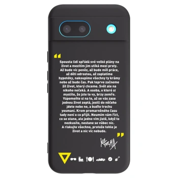 Picasee silikonový černý obal pro Google Pixel 8a - Kazma - BUĎTE TROCHU YESMANI