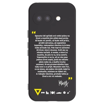Picasee silikonový černý obal pro Google Pixel 9a - Kazma - BUĎTE TROCHU YESMANI