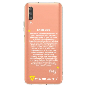Picasee silikonový průhledný obal pro Samsung Galaxy A70 A705F - Kazma - BUĎTE TROCHU YESMANI